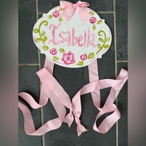 Isabella Personalized Pink Floral Wall Decor